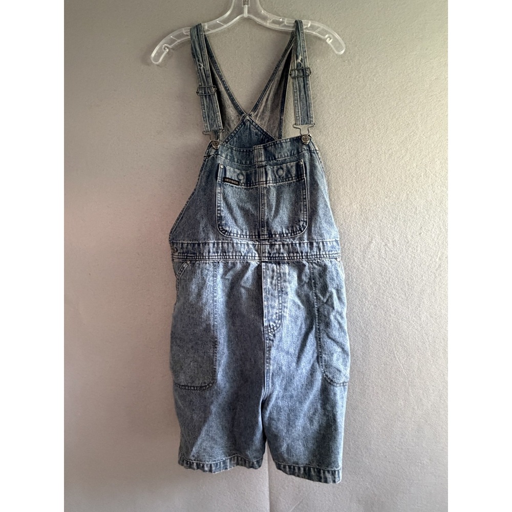 Vintage Harley-Davidson Overalls Womens XL Blue Denim Shortall Pockets Moto